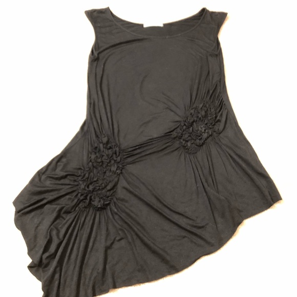Olivia Moon Tops - Olivia Moon Black Sleeveless Asymmetrical Top